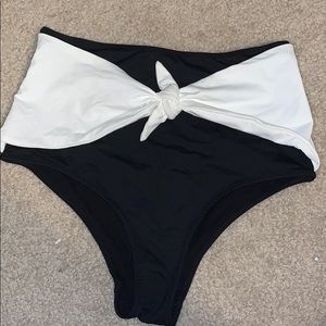 zara white and black bathing suit bottoms